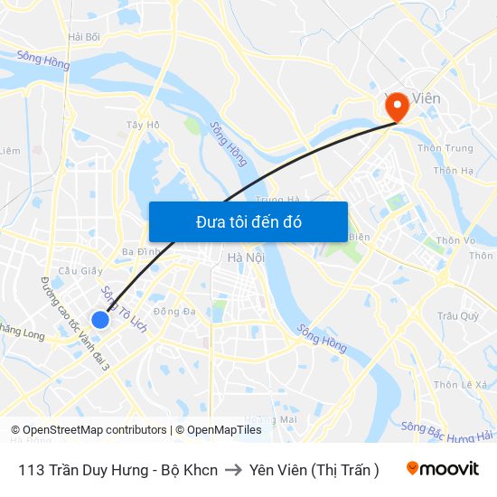 113 Trần Duy Hưng - Bộ Khcn to Yên Viên (Thị Trấn ) map