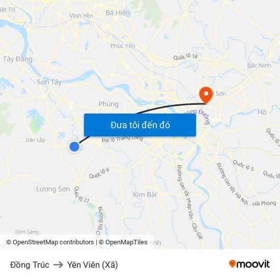 Đồng Trúc to Yên Viên (Xã) map