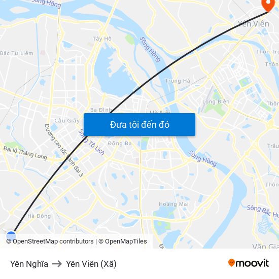 Yên Nghĩa to Yên Viên (Xã) map