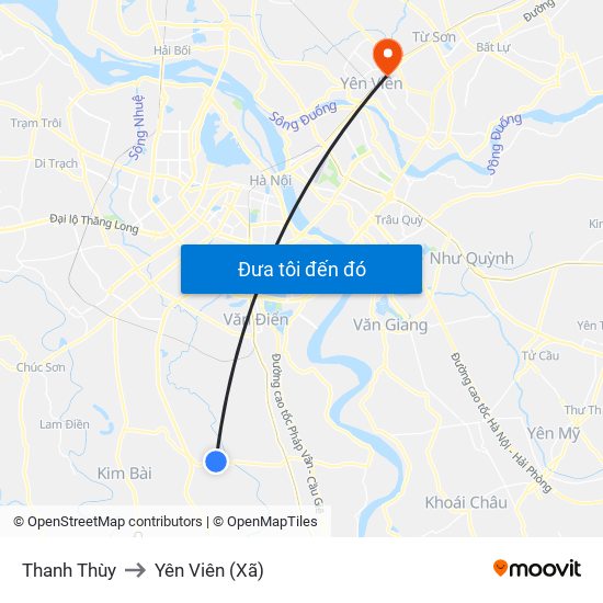 Thanh Thùy to Yên Viên (Xã) map