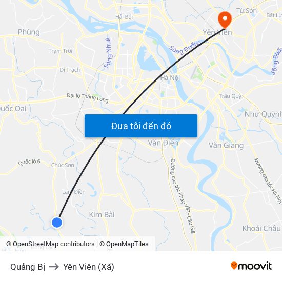 Quảng Bị to Yên Viên (Xã) map