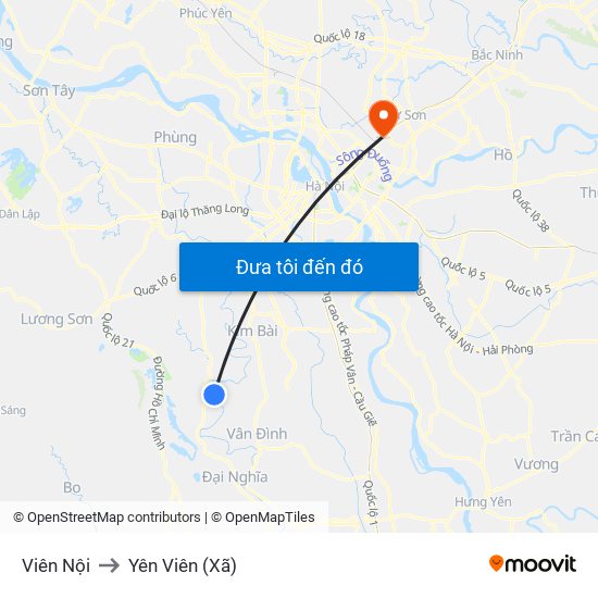 Viên Nội to Yên Viên (Xã) map