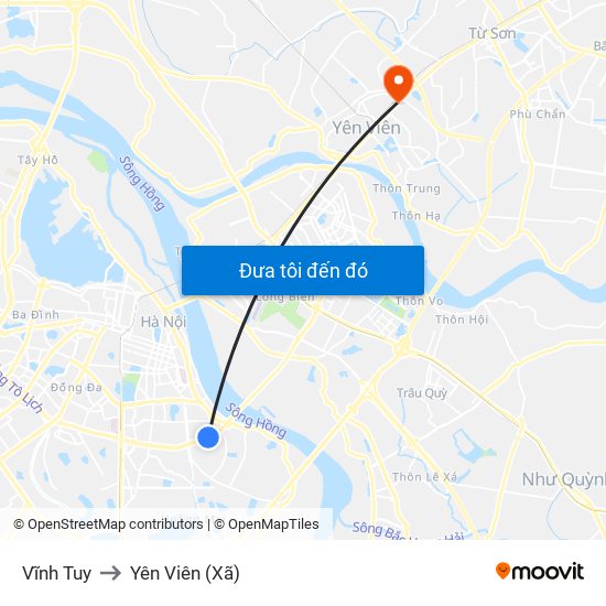 Vĩnh Tuy to Yên Viên (Xã) map