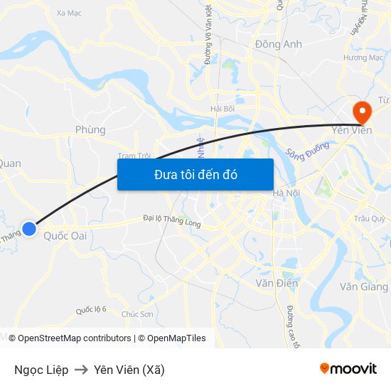 Ngọc Liệp to Yên Viên (Xã) map