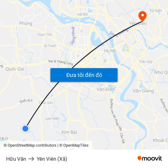Hữu Văn to Yên Viên (Xã) map