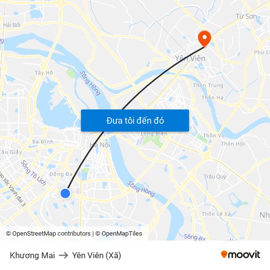 Khương Mai to Yên Viên (Xã) map