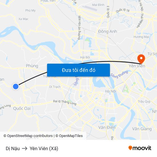 Dị Nậu to Yên Viên (Xã) map
