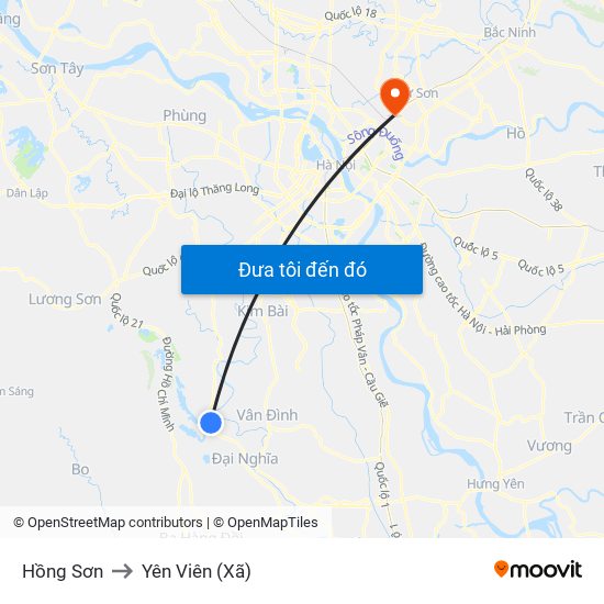Hồng Sơn to Yên Viên (Xã) map