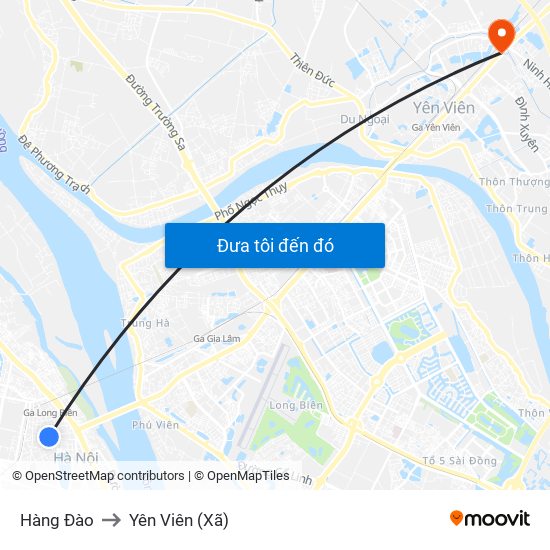 Hàng Đào to Yên Viên (Xã) map
