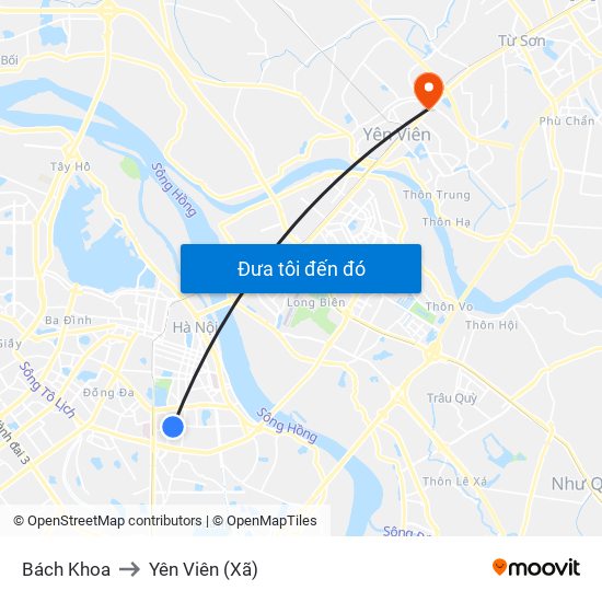 Bách Khoa to Yên Viên (Xã) map
