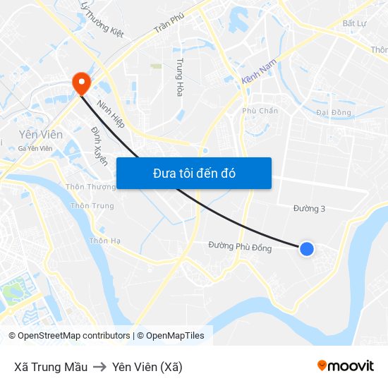 Xã Trung Mầu to Yên Viên (Xã) map