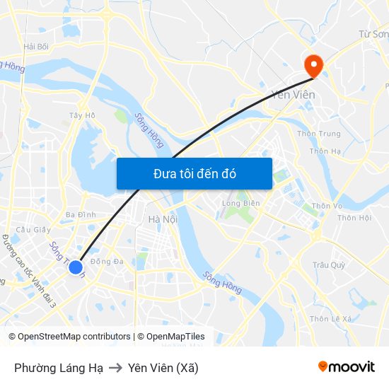 Phường Láng Hạ to Yên Viên (Xã) map