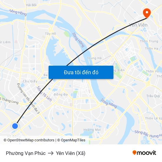 Phường Vạn Phúc to Yên Viên (Xã) map