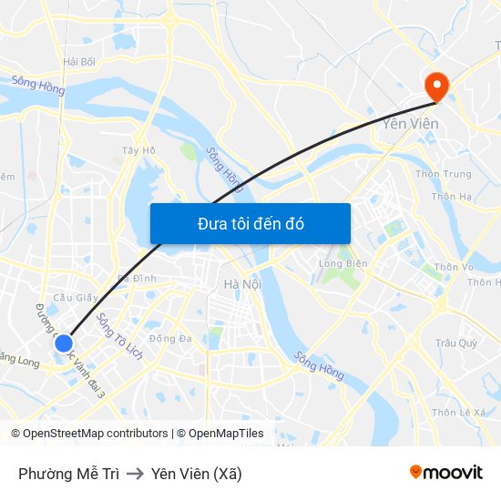 Phường Mễ Trì to Yên Viên (Xã) map