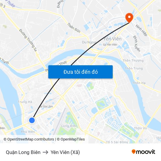 Quận Long Biên to Yên Viên (Xã) map