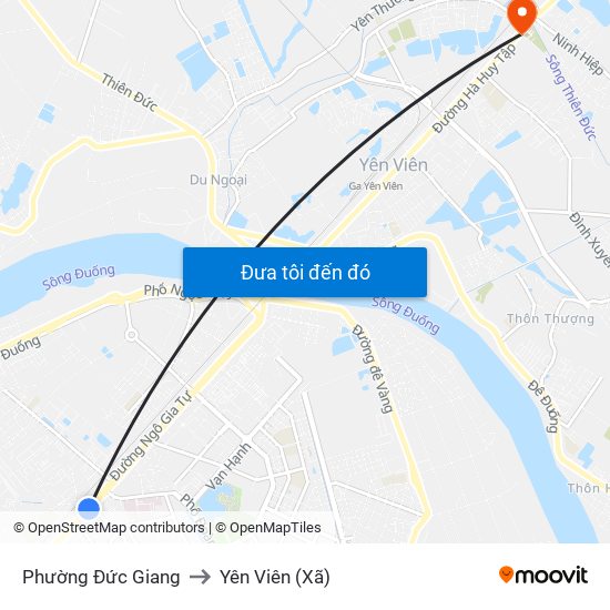 Phường Đức Giang to Yên Viên (Xã) map