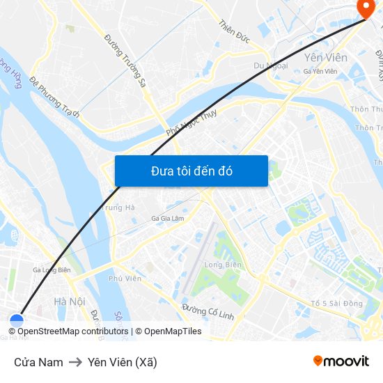 Cửa Nam to Yên Viên (Xã) map