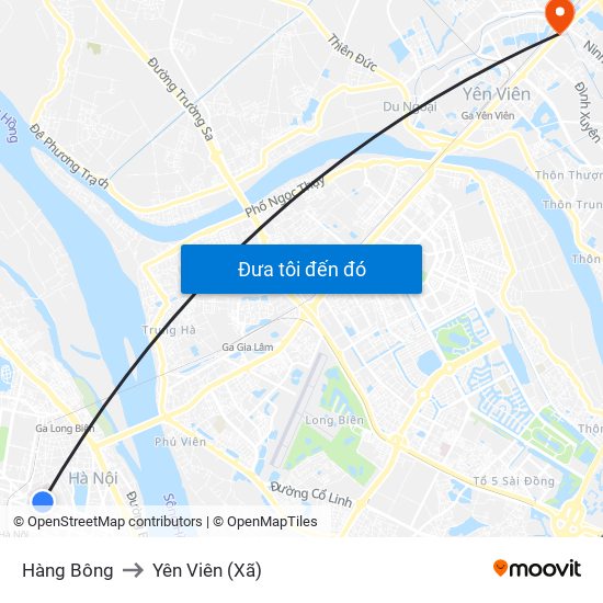 Hàng Bông to Yên Viên (Xã) map