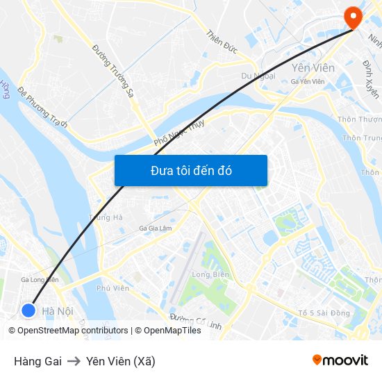 Hàng Gai to Yên Viên (Xã) map