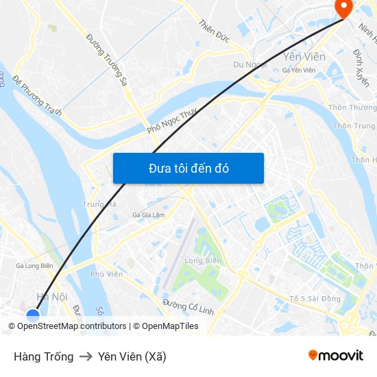 Hàng Trống to Yên Viên (Xã) map