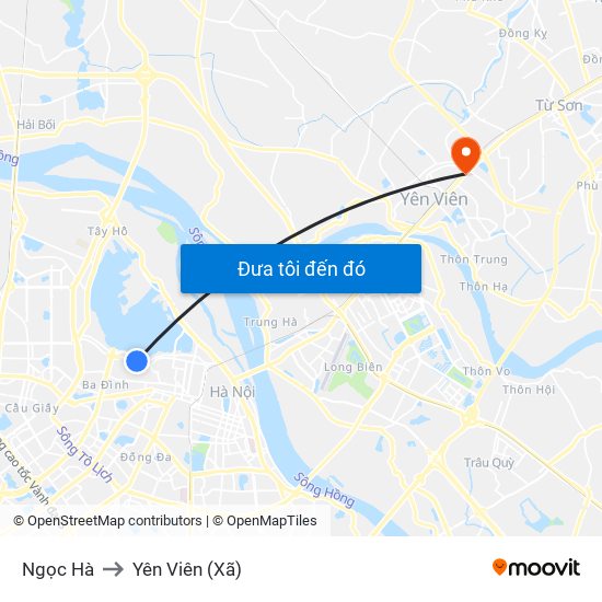 Ngọc Hà to Yên Viên (Xã) map