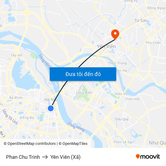 Phan Chu Trinh to Yên Viên (Xã) map