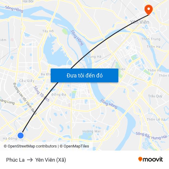Phúc La to Yên Viên (Xã) map