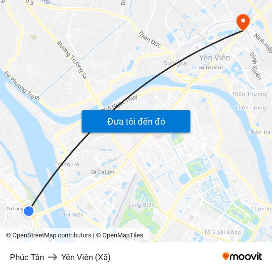 Phúc Tân to Yên Viên (Xã) map
