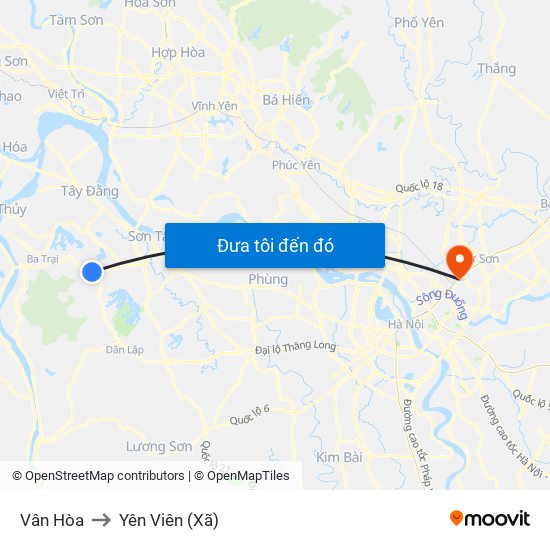 Vân Hòa to Yên Viên (Xã) map