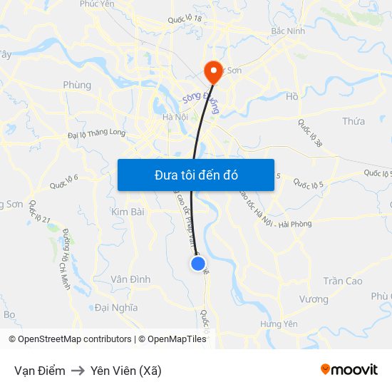 Vạn Điểm to Yên Viên (Xã) map