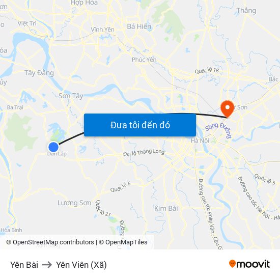 Yên Bài to Yên Viên (Xã) map