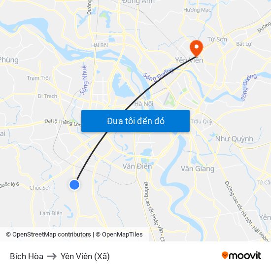 Bích Hòa to Yên Viên (Xã) map