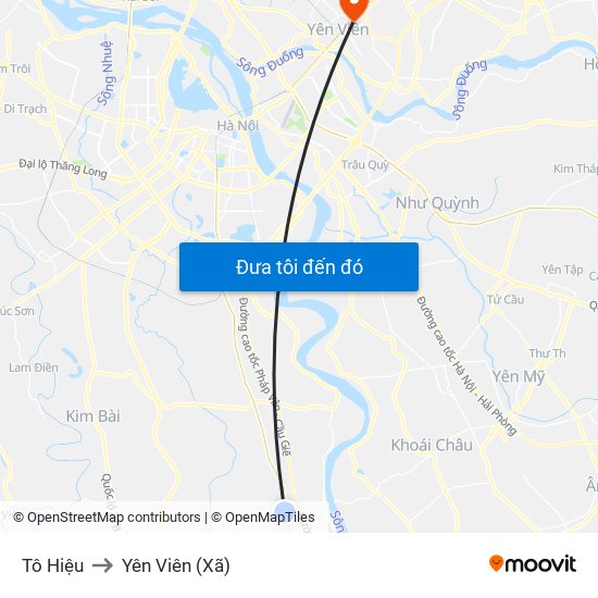 Tô Hiệu to Yên Viên (Xã) map