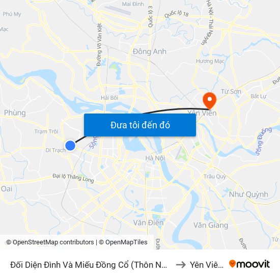 Đối Diện Đình Và Miếu Đồng Cổ (Thôn Nguyên Xá) - Đường 32 to Yên Viên (Xã) map