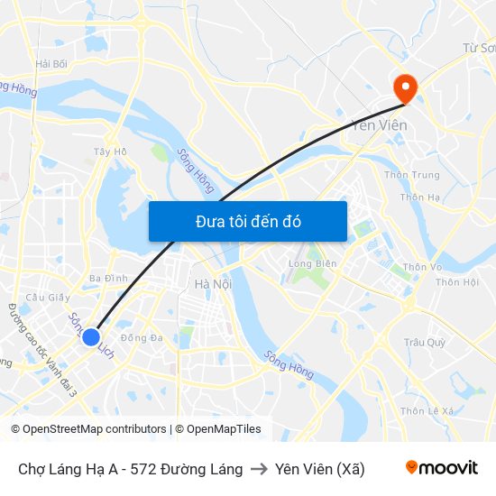 Chợ Láng Hạ A - 572 Đường Láng to Yên Viên (Xã) map