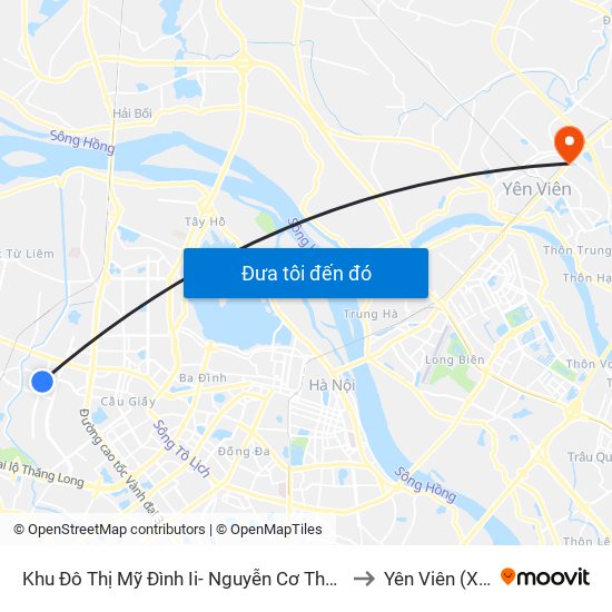 Khu Đô Thị Mỹ Đình Ii- Nguyễn Cơ Thạch to Yên Viên (Xã) map