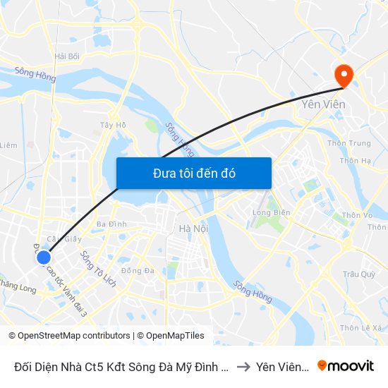 Đối Diện Nhà Ct5 Kđt Sông Đà Mỹ Đình - Phạm Hùng to Yên Viên (Xã) map