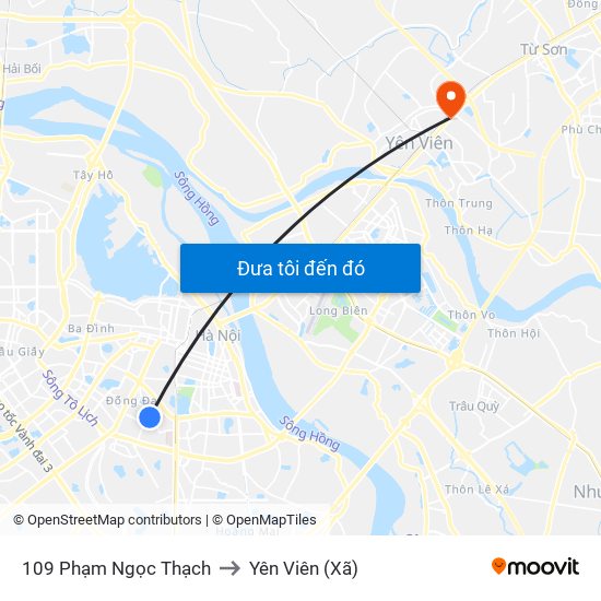 109 Phạm Ngọc Thạch to Yên Viên (Xã) map