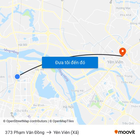 373 Phạm Văn Đồng to Yên Viên (Xã) map