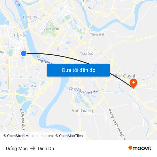 Đống Mác to Đình Dù map