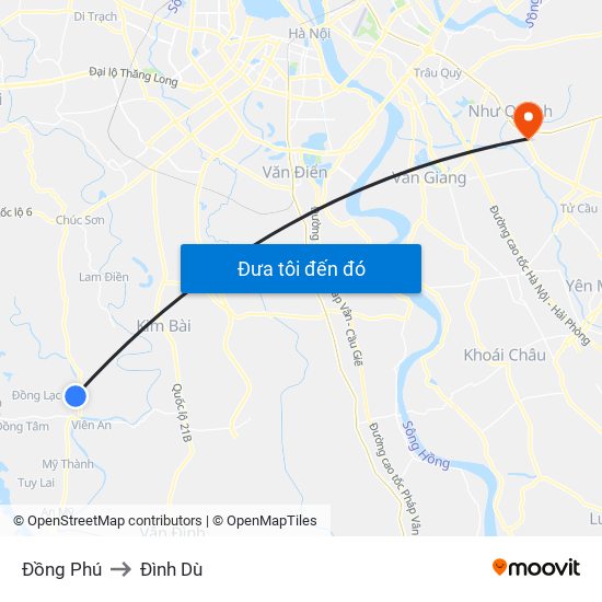 Đồng Phú to Đình Dù map