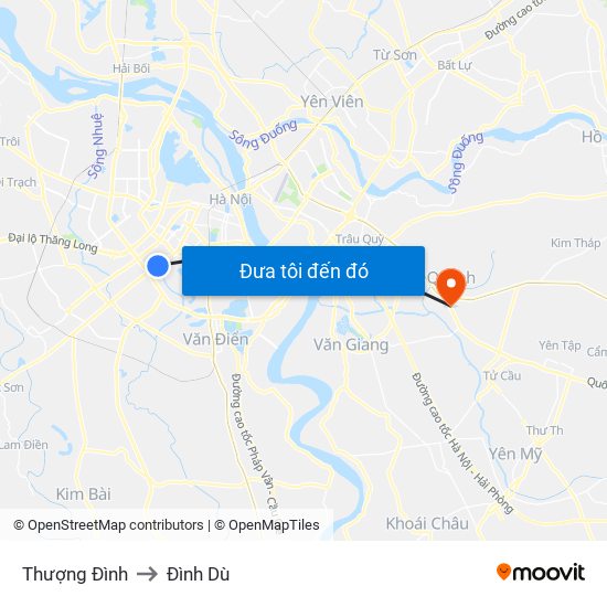 Thượng Đình to Đình Dù map