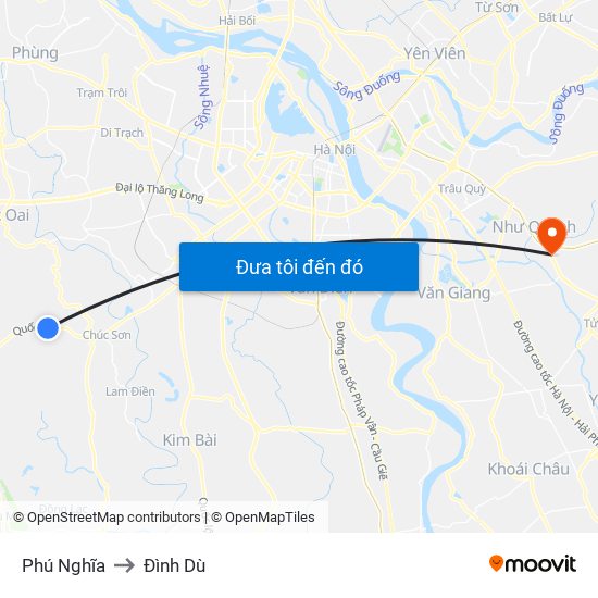 Phú Nghĩa to Đình Dù map