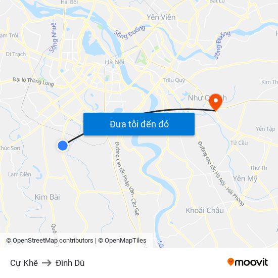 Cự Khê to Đình Dù map