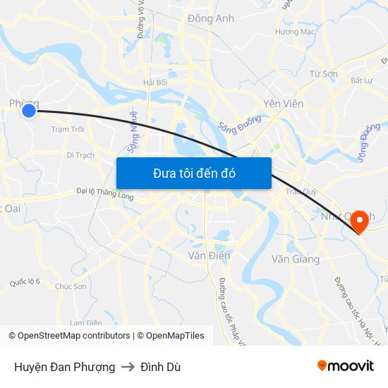 Huyện Đan Phượng to Đình Dù map