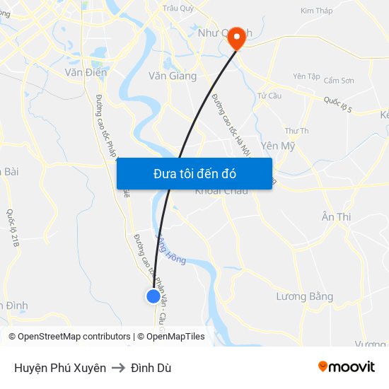 Huyện Phú Xuyên to Đình Dù map