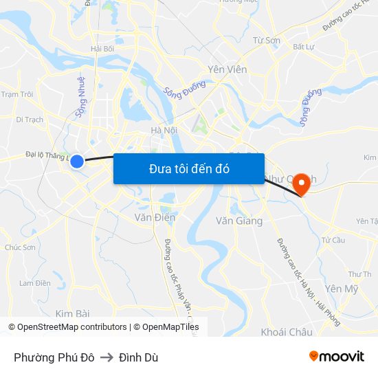 Phường Phú Đô to Đình Dù map