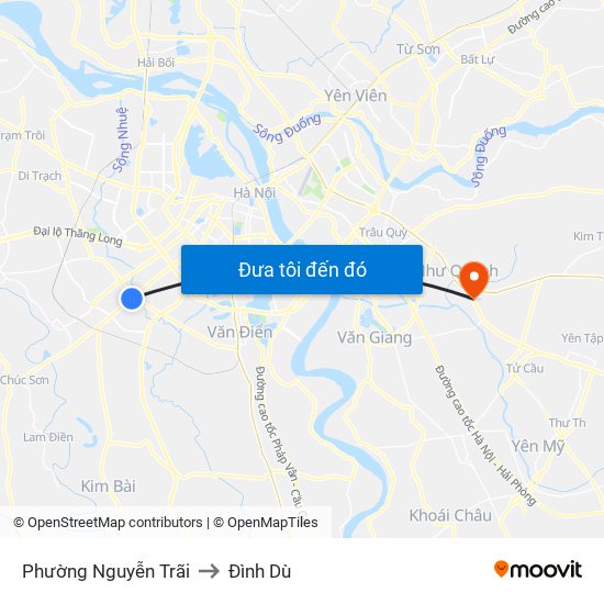 Phường Nguyễn Trãi to Đình Dù map