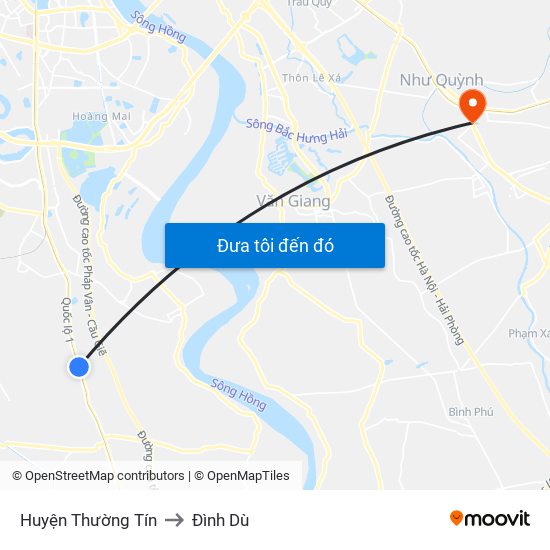 Huyện Thường Tín to Đình Dù map