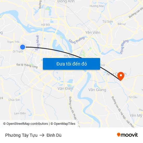 Phường Tây Tựu to Đình Dù map